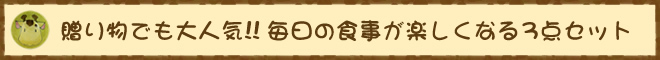 贈り物でも大人気!!毎日の食事が楽しくなる3点セット
